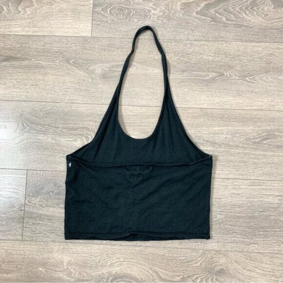 Anthropologie Sanctuary Essential Halter Top Knit Black Cropped Size L - Picture 14 of 15